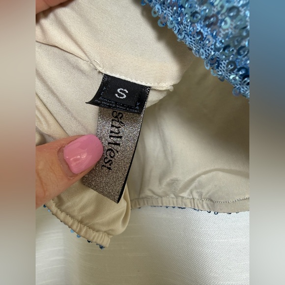 East N West Label Sequin Western Festival Set Vest, Top & Skirt | Size S,XS & 1 - Picture 16 of 17